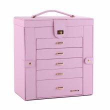 Elegant Large Capacity Leather Jewelry Box – Organize & Protect Your Collection