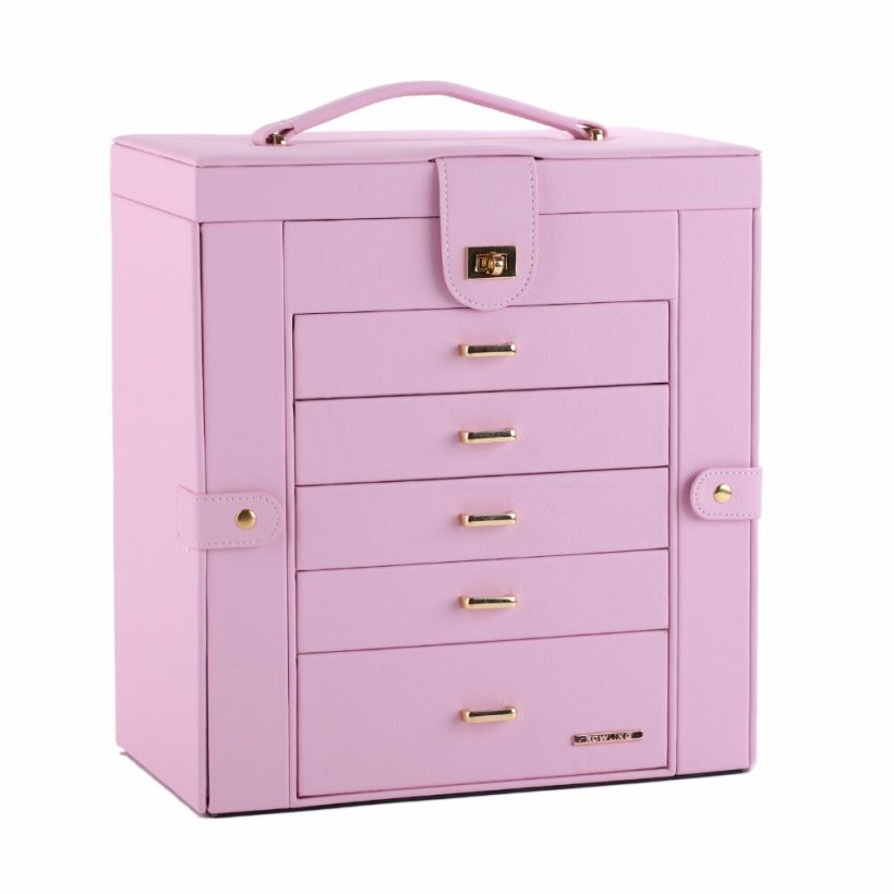 Elegant Large Capacity Leather Jewelry Box – Organize & Protect Your Collection