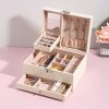 Jewelry Box Multi-Layer Large Velvet Watch Earring Necklace Ring