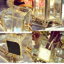 Vintage Luxury Clear Glass Makeup Organizer