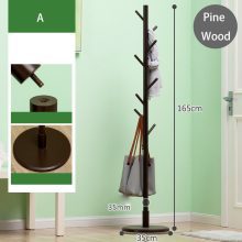 Solid Wood Hanger Floor Standing Coat Rack Organizer