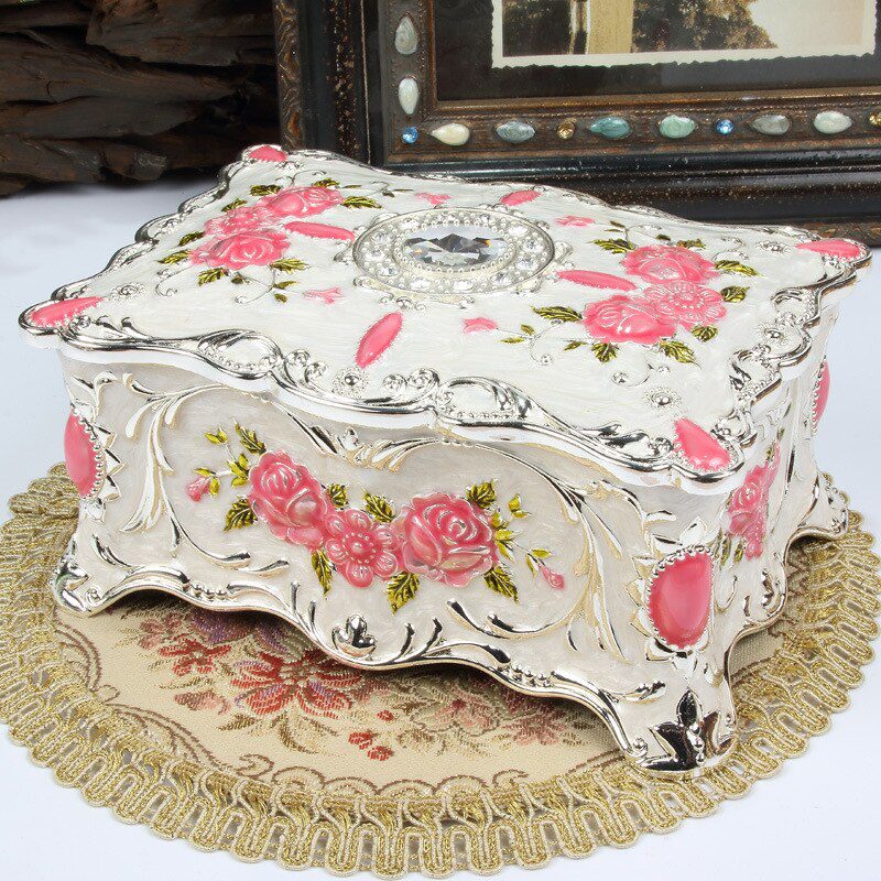 Big Enamel Diamond-studded Jewelry Box European Gift Storage Case