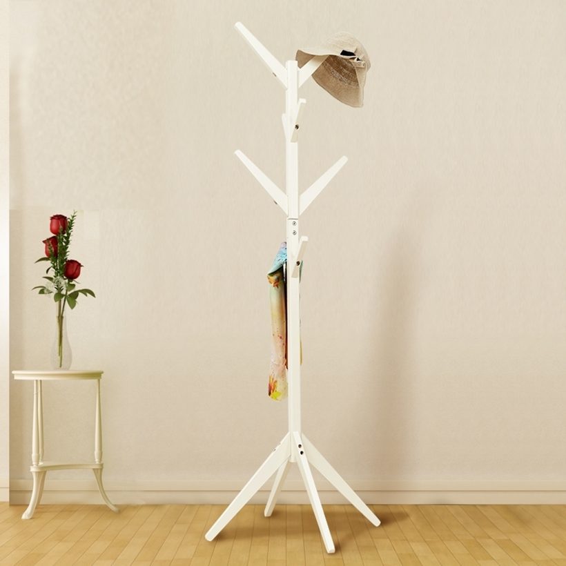 Wooden Coat Rack Clothes Stand Hanger Hat Jacket Bag