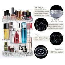  360 Rotating Cosmetics Organizer Adjustable Multi-Function Cosmetic