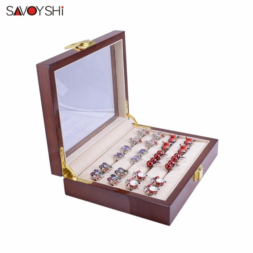 Glass Cufflinks Box for Men High Quality