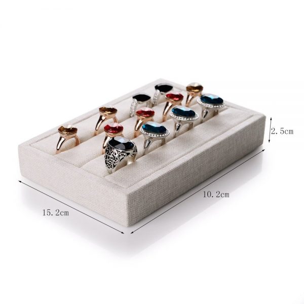 Cream-white Jewelry Finger Ring Display Tray