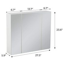 Bathroom Mirror Cabinet with 3-Adjustable Shelves