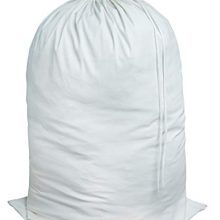 HomeLabels Cotton Laundry Bag - 2 Pack, Natural