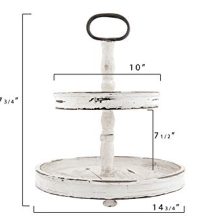 Wood 2-Tier Tray with Metal Handle