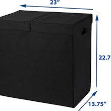 Black Double Laundry Hamper with Lid