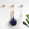HomeDo Natural Wooden Coat Hooks Wall Mounted
