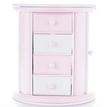 Pink Musical Mirror Jewelry Box Storage Case