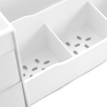 Elegant Vanity Holder for Brushes, Eyeshadow Makeup Organizer With Drawers