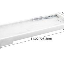 White Marble Resin Vanity Tray - Elegant Bathroom and Vanity Organizer for Tissues, Candles, and Towels