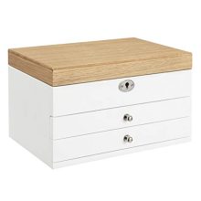 SONGMICS 3-Tier Jewelry Box, Wooden Jewelry Organizer