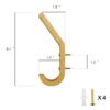 Natural Wooden Coat Hooks Wall Mounted