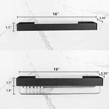 Z metnal Shower Caddy Basket Wall Shelf with Towel Bar Hanger Hook