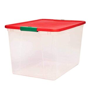 HOMZ Holiday Plastic Container Clear Storage Bin