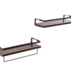 TOLEAD 2 Sets Floating Shelves Wall Mounted Wooden