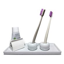 JAKSSO Ceramic Toothbrush Holder for Bathroom Toothbrush Tray