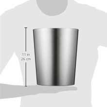 iDesign Patton Round Metal Trash Can, Waste Basket Garbage