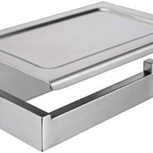 Brushed Nickel Toilet Paper Holder with Shelf