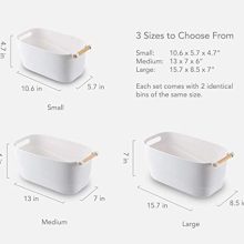 Storage Bins with Wood Handle, Set of 2 - Minimal