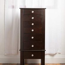 Elegant Hives and Honey 'Crystal' Jewelry Armoire - Espresso Finish with Necklace Hooks, Pull-Out Drawers & Ample Storage