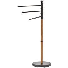 Towel Rack Stand with Oak Wood