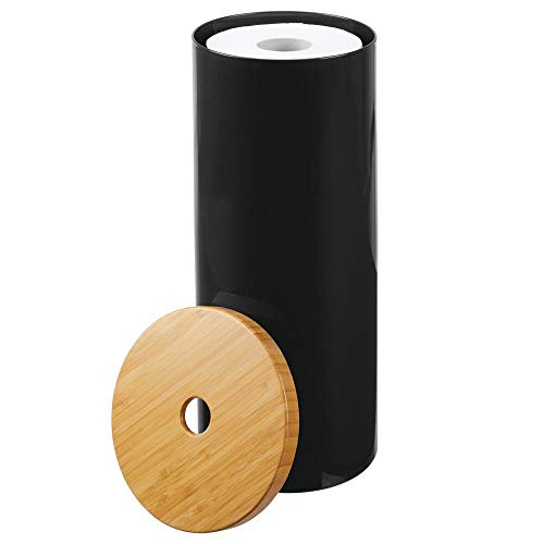 mDesign Plastic Free Standing Toilet Paper Holder Canister