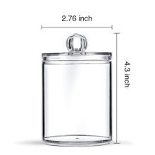Qtip Holder Storage Canister Clear Plastic Acrylic Jar