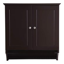 Coffee Brown Wall Mounted Medicine Cabine with Two Doors and Shelves