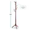 High-Grade Wooden Tree Coat Rack Stand, 6 Hooks
