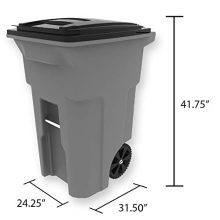2-Wheeled Trash Can with Attached Lid