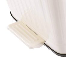 Bathroom Trash Can with Lid, Small White Wastebasket