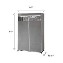 Type A Garment Rack with Clear Cover – Durable Clothes Organizer with Zippered Non-Woven Fabric for Bedroom, Closet & Seasonal Storage – 61” Grey