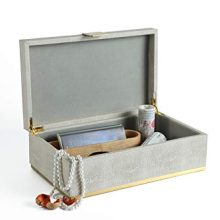 Leather Dresser Organizer Storage Box, Jewelry Box for Men's Accessories