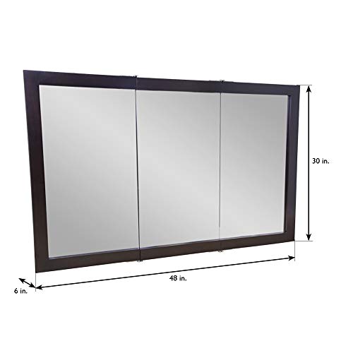Framed Mirrored Medicine Cabinet in Espresso