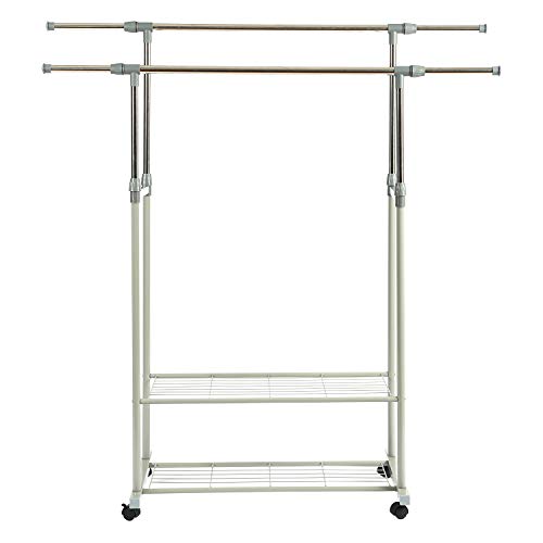 HOME BI Adjustable Garment Rack with 2 Tier