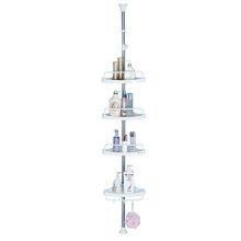 BAOYOUNI 4 Tier Bathroom Corner Shower Caddy Tension Pole
