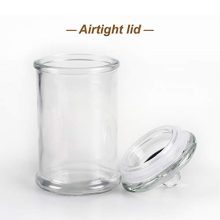 BestChanceU Mini Glass Apothecary Jars, Bathroom Storage Organizer