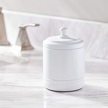 mDesign Metal Bathroom Vanity Storage Organizer Canister Jar