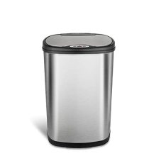 Touchless Motion Sensor Oval Trash Can - 13 Gallon Stainless Steel Bin for a Clean and Hygienic Home! 🗑️✨
