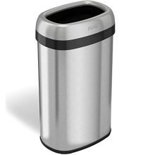 iTouchless 16 Gallon Oval Open Top Trash Can