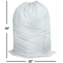 HomeLabels Cotton Laundry Bag - 2 Pack, Natural