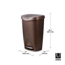 Umbra , Bronze Brim Large Kitchen Trash Stainless Steel
