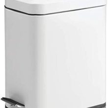 Soft Close Lid, Shiny White, Small Rectangular Trash Can