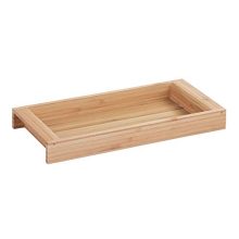 Chic Bamboo Organizer Tray - A Stylish Solution for Makeup Essentials and Bathroom Accessories