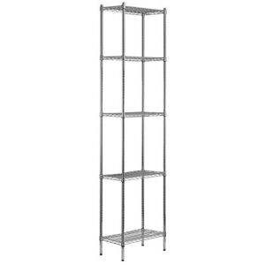 14 inch x 24 inch Chrome 5 Shelf Kit with 96 inch Posts.