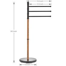Towel Rack Stand with Oak Wood